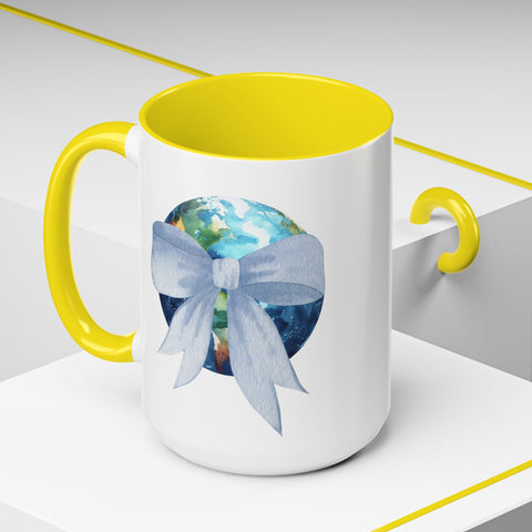 Earth Wrapped In A Bow Accent Coffee Mug