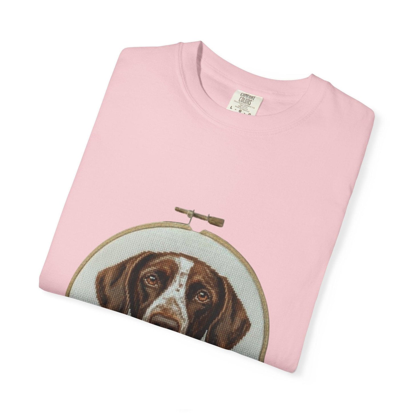 German Shorthaired Pointer Portrait T-Shirt | Embroidery Hoop Dog Art