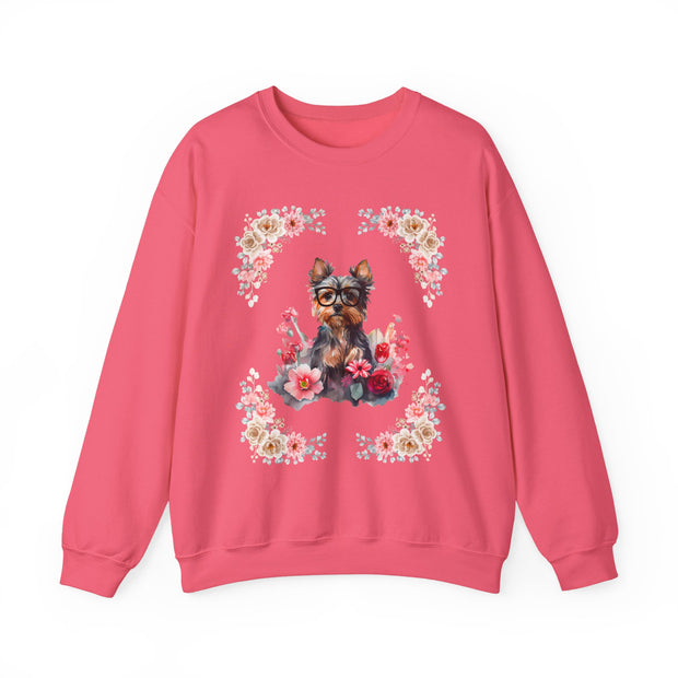 Geeky Goddess Yorkie Unisex Crewneck Sweatshirt
