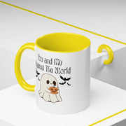 'You and Me Against The World' Accent Coffee Mug