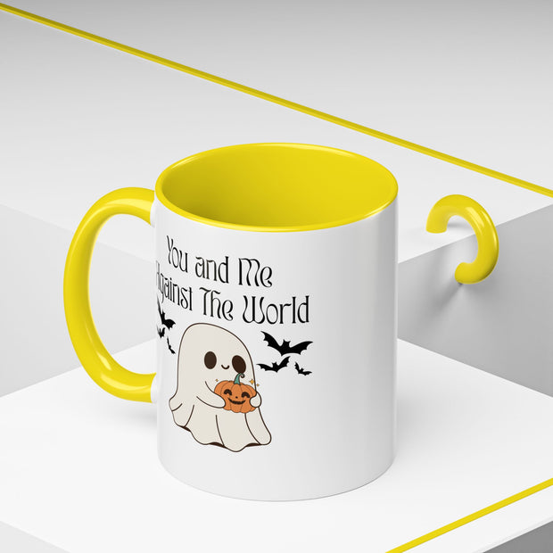 'You and Me Against The World' Accent Coffee Mug
