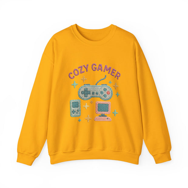 Cozy Gamer Sweatshirt, Unisex Crewneck, Gaming Gift, Comfortable Outfit, Video Game Apparel, Casual Style