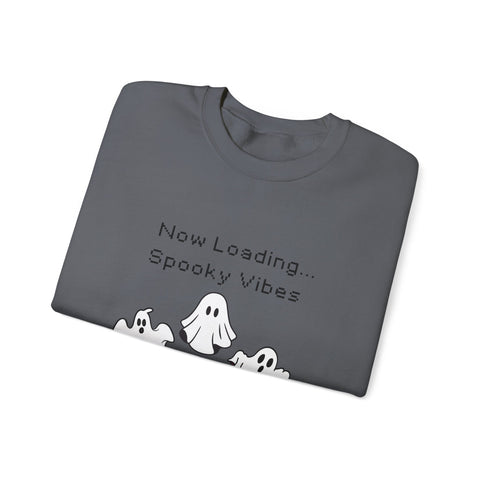 'Now Loading..Spooky Vibes' Unisex Crewneck Sweatshirt