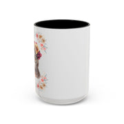 Geeky Goddess Dark Gray Cat Accent Coffee Mug
