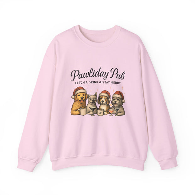 Pawlidday Pub Sweatshirt, Cozy Dog Lover Crewneck, Funny Pet Sweatshirt, Holiday Dog Apparel, Gift for Animal Lovers