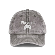 'Player 1' Vintage Embroidered Cap