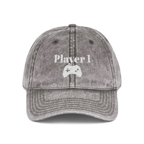 'Player 1' Vintage Embroidered Cap