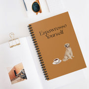 'Espawresso Yourself' Golden Retriever Spiral Notebook