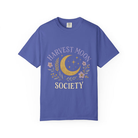 Harvest Moon Society Unisex T-Shirt, Cozy Graphic Tee, Astrology Apparel, Gift for Moon Lovers, Autumn Style, Casual Wear