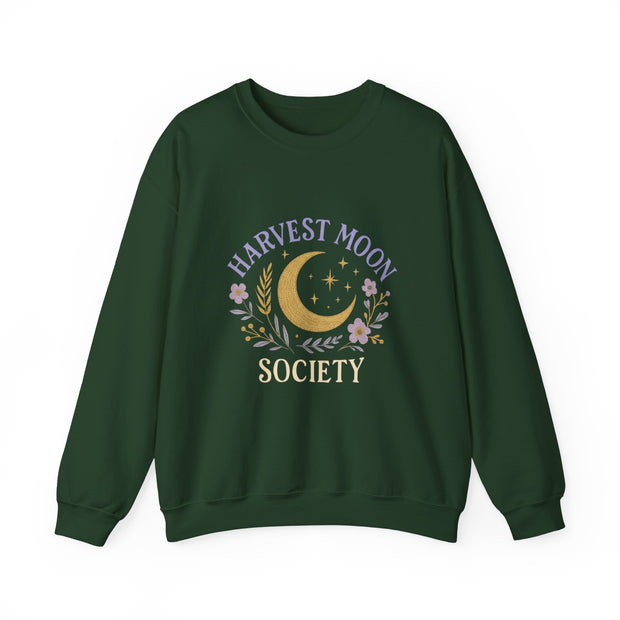 Harvest Moon Society Crewneck Sweatshirt, Cozy Autumn Sweatshirt, Unisex Fall Apparel, Moon Phase Gift, Seasonal Fashion