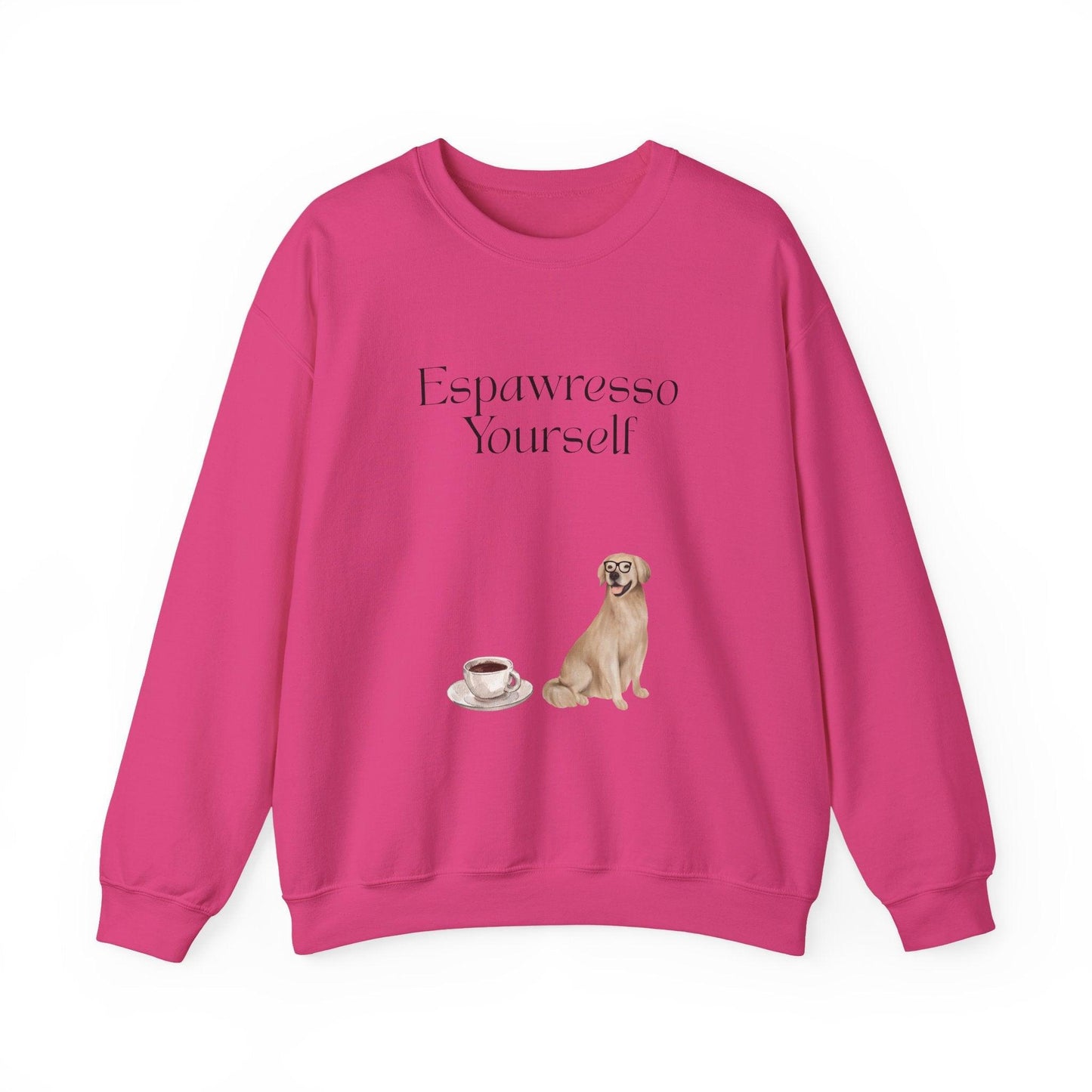 'Espawresso Yourself' Golden Retriever Unisex Crewneck Sweatshirt