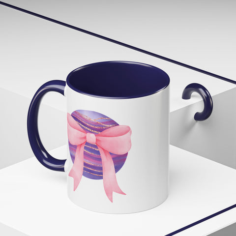 Pink/Purple Planet Wrapped In A Bow Accent Coffee Mug