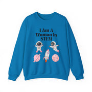 "I Am A Woman in STEM" Astronaut Unisex Crewneck Sweatshirt