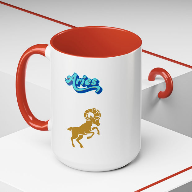 'Aries' Zodiac Accent Coffee Mug