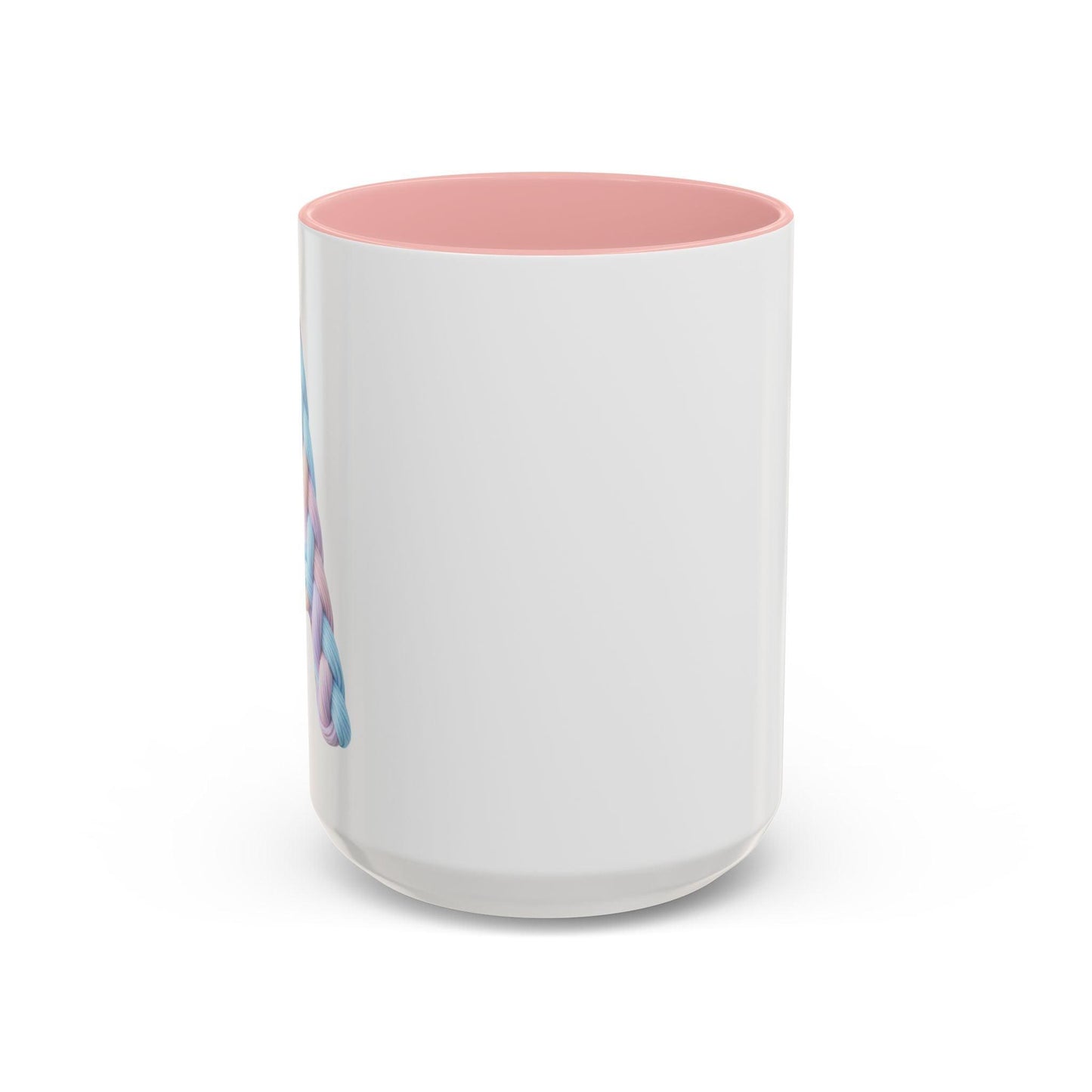 Minimalist Embroidery Typography Accent Coffee Mug | Pastel Thread Design