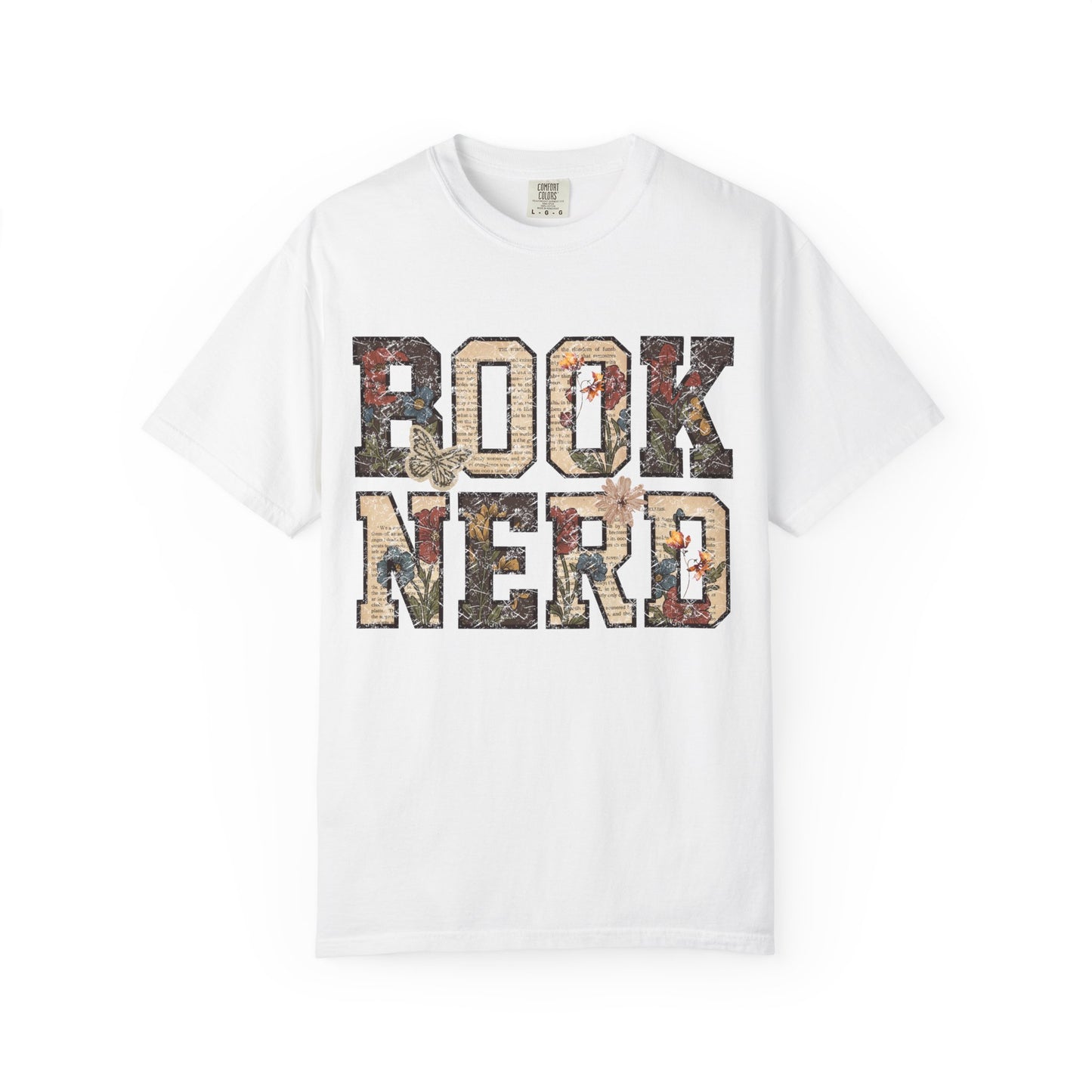 Book Nerd T-Shirt | Vintage Collage Lettering, Reading Lover Tee