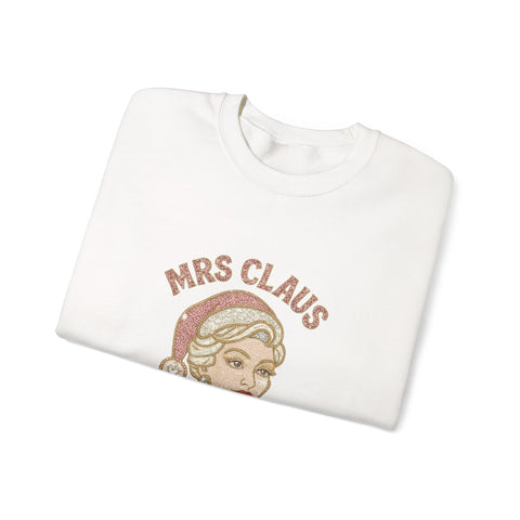 Mrs Claus Glam Squad Sweatshirt | Retro Mrs. Claus Illustration, Christmas Holiday Crewneck