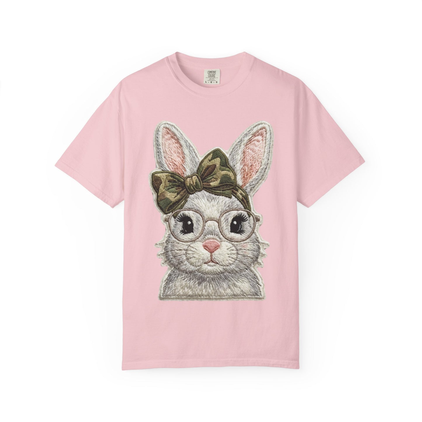 Hipster Bunny Illustration T-Shirt | Bunny with Glasses and Bow