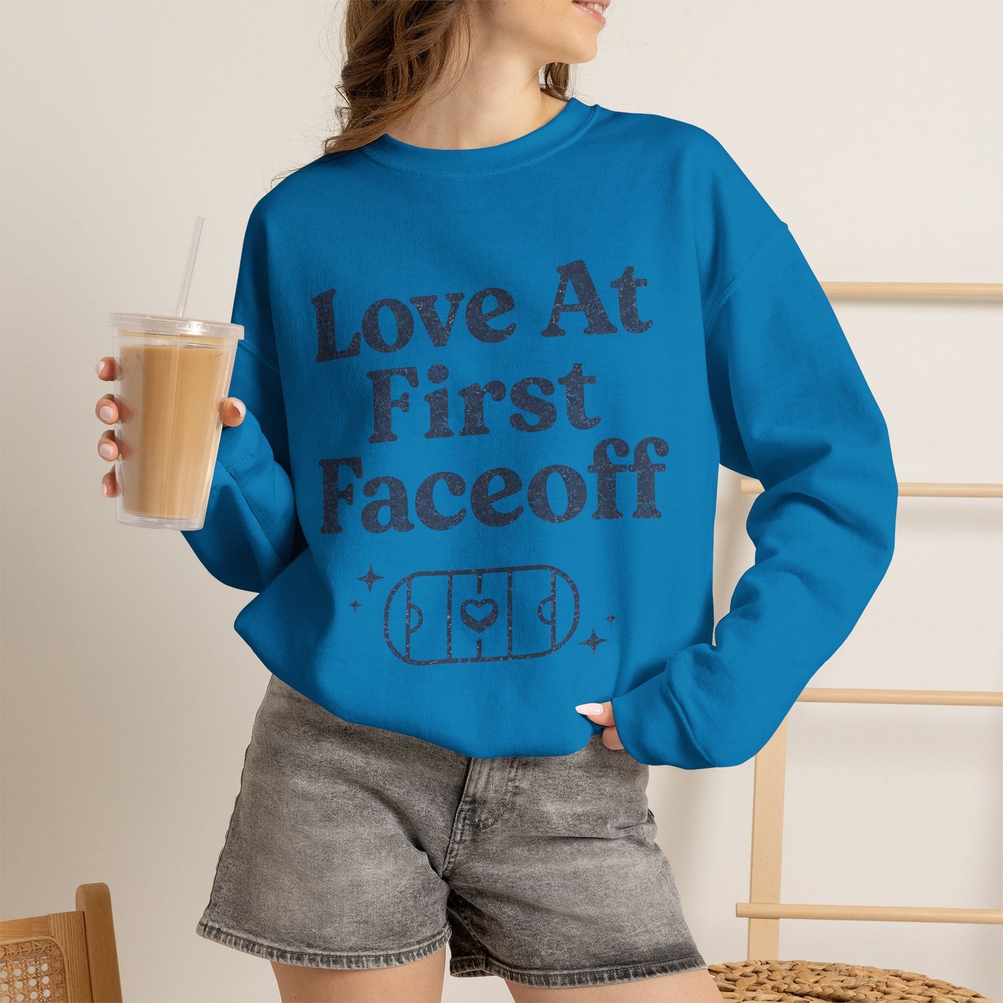 Love At First Faceoff Sweatshirt, Hockey Romance Booktok Crewneck, Sports Romance Reader Pullover