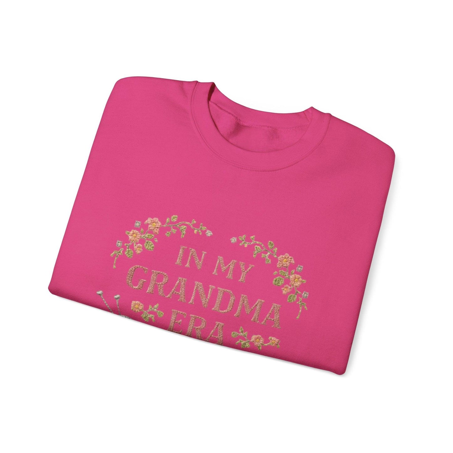 In My Grandma Era knitting balls and glasses Sweatshirt | Cozy vintage floral design