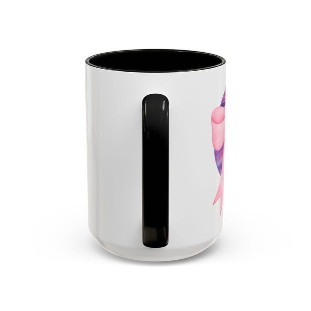 Pink/Purple Planet Wrapped In A Bow Accent Coffee Mug