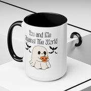 'You and Me Against The World' Accent Coffee Mug