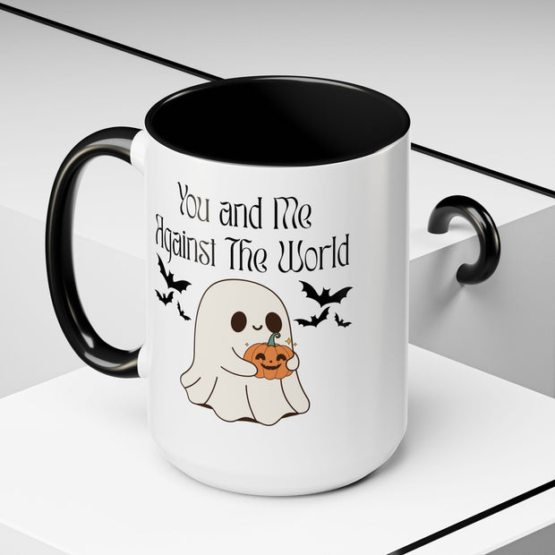 'You and Me Against The World' Accent Coffee Mug