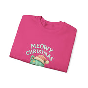 Meowy Christmas Sweatshirt, Cozy Cat Crewneck, Cat Lover Gift, Holiday Apparel, Winter Fashion