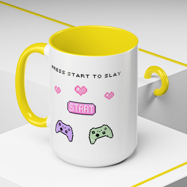 'Press Start To Slay' Accent Coffee Mug