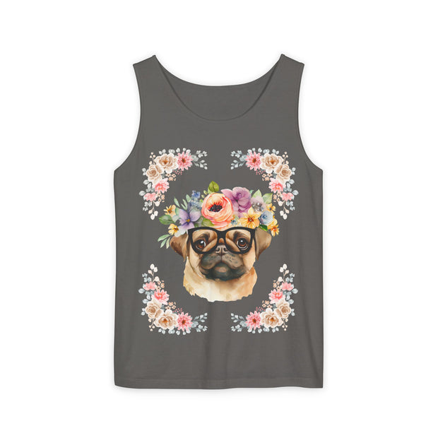 Geeky Goddess Pug Unisex Tank Top