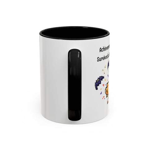 'Achievement Unlocked: Survived A Haunted House' Accent Coffee Mug