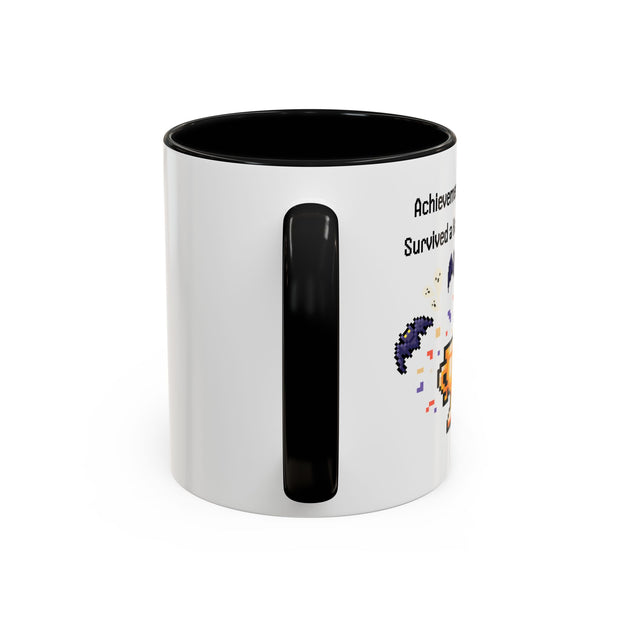 'Achievement Unlocked: Survived A Haunted House' Accent Coffee Mug