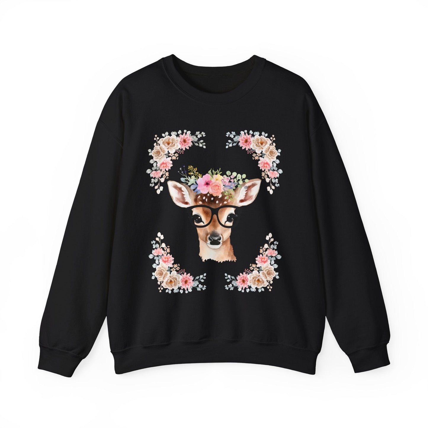 Geeky Goddess Deer Unisex Crewneck Sweatshirt