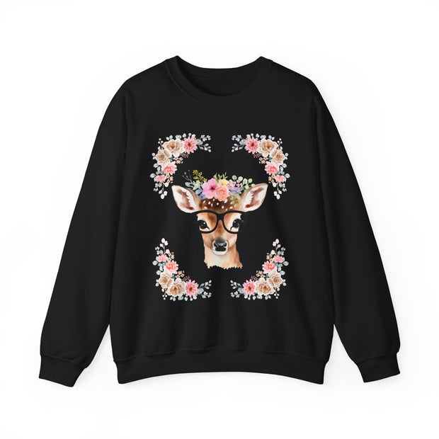 Geeky Goddess Deer Unisex Crewneck Sweatshirt