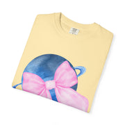 Blue Saturn Wrapped In Pink Bow Unisex T-Shirt