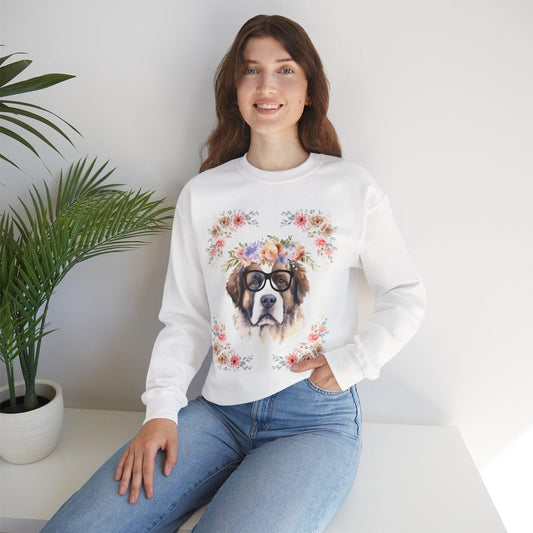 Geeky Goddess Saint Bernard Unisex Crewneck Sweatshirt