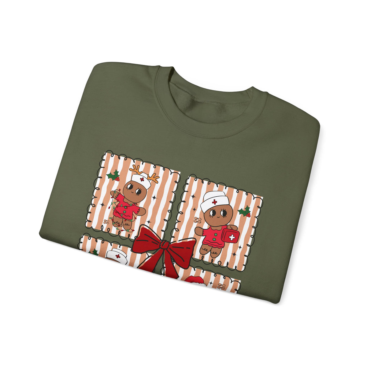 Gingerbread Christmas Sweatshirt, Cute Gingerbread Crewneck, Christmas Bow Sweatshirt, Gingerbread Man Shirt, Funny Holiday Sweater, Christmas Gift