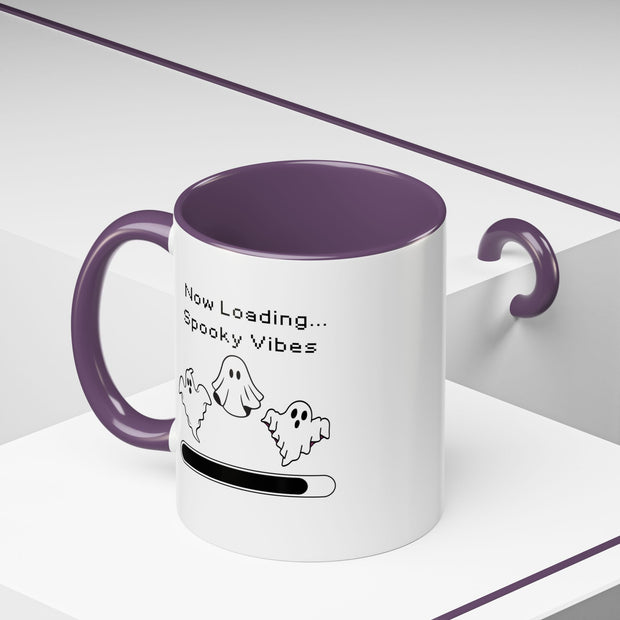 'Now Loading...Spooky Vibes' Accent Coffee Mug