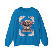 Geeky Goddess Dark Gray Cat Unisex Crewneck Sweatshirt