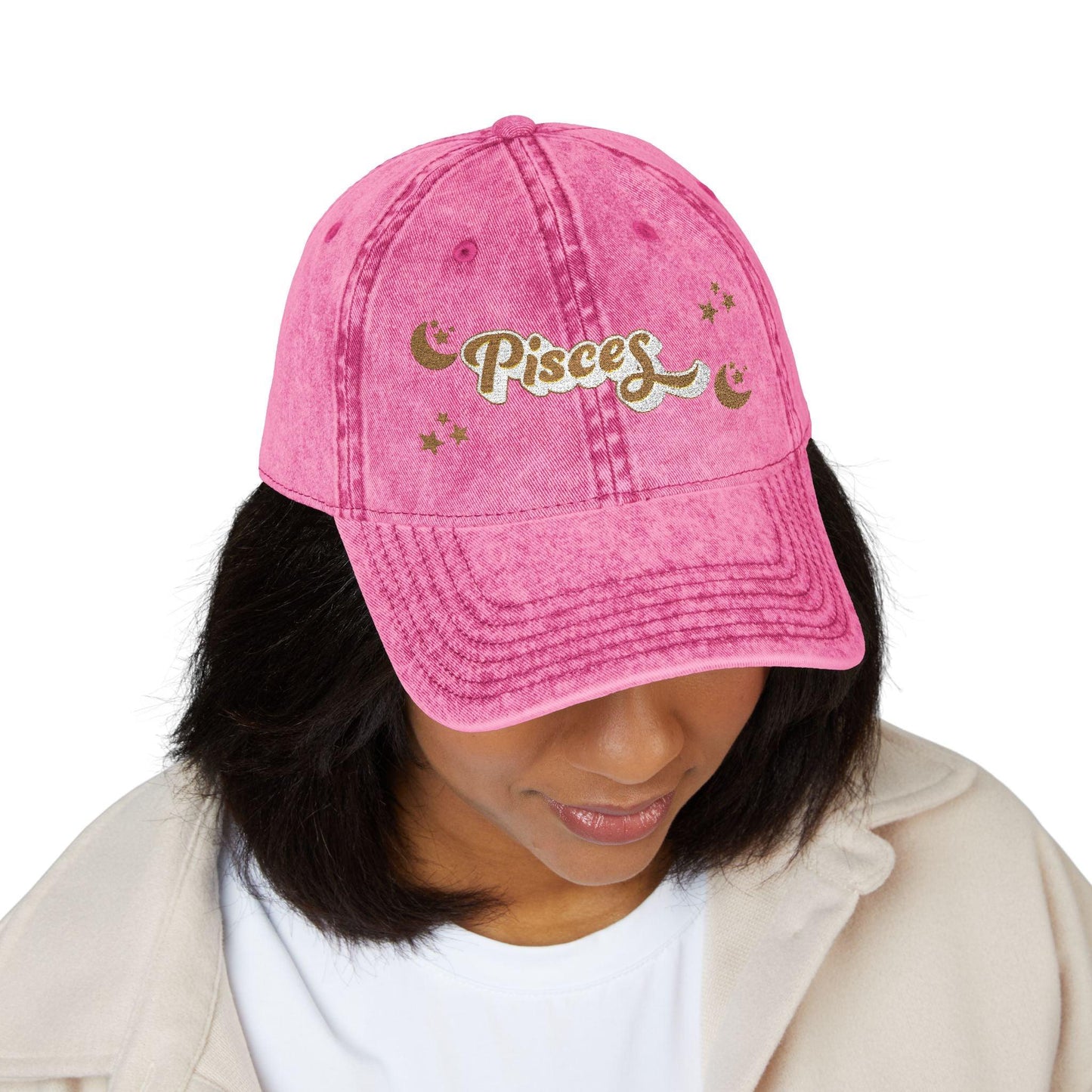 'Pisces' Vintage Embroidered Cap