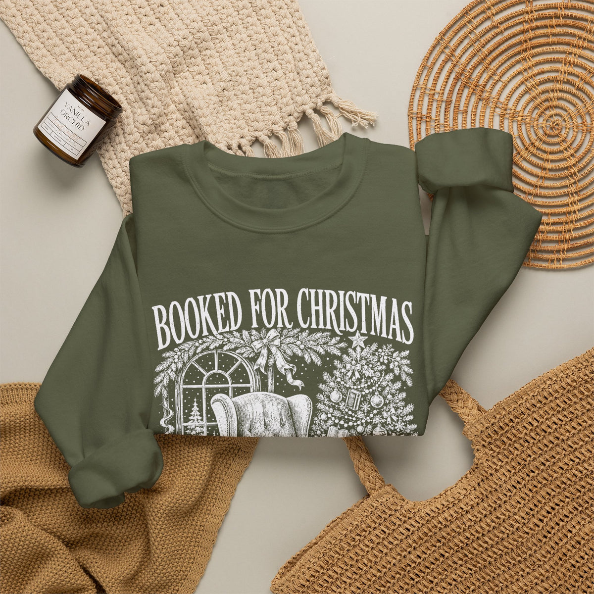 Booked for Christmas Sweatshirt, Book Lover Christmas Crewneck, Cozy Reader Sweater, Bookish Holiday Shirt, BookTok Christmas Gift