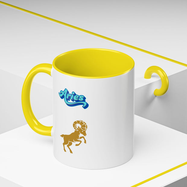 'Aries' Zodiac Accent Coffee Mug