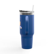 'Feline Good with a Book & Brew' Insulated Travel Mug, 40oz