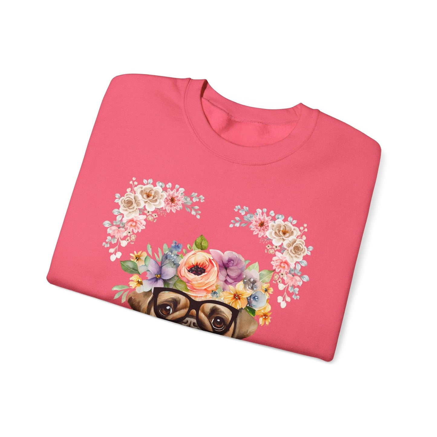 Geeky Goddess Pug Unisex Crewneck Sweatshirt