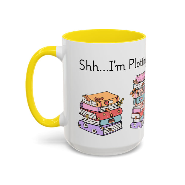 'Shhh...I'm Plotting' Accent Coffee Mug