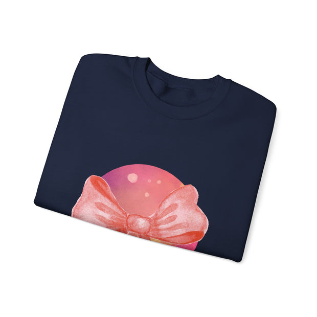 Pink/Yellow Planet Wrapped In A Bow Unisex Crewneck Sweatshirt