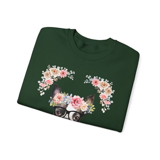 Geeky Goddess French Bulldog Unisex Crewneck Sweatshirt