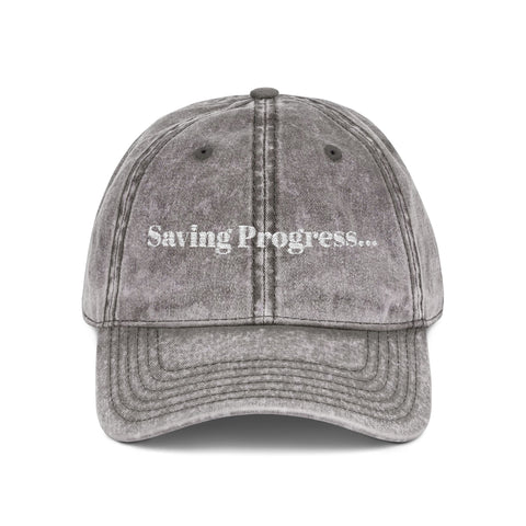 'Saving Progress...' Vintage Embroidered Cap