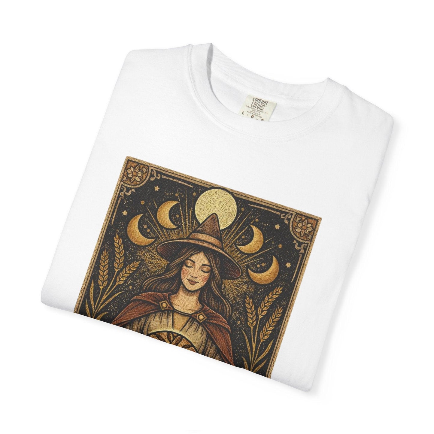 Sourdough Witch T-Shirt | Vintage Witch Art, Moon Phases, Baking Theme