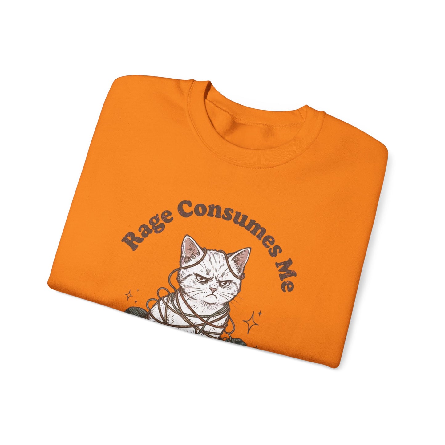 Rage Consumes Me Crochet Cat Shirt, Funny Knitting Tee, Grandma Hobbies Sweatshirt